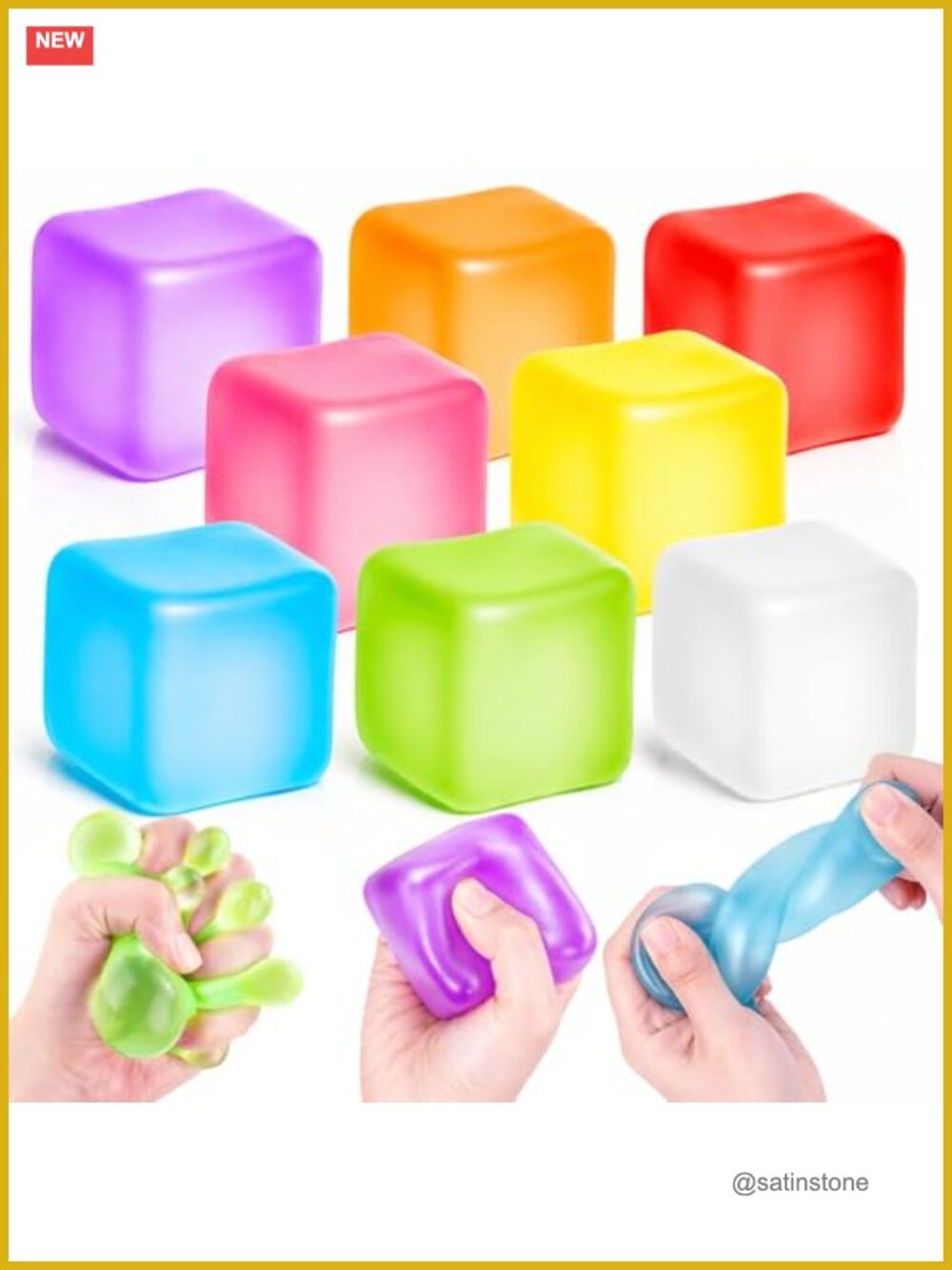 8 Pack Stress Cube Squishy Fidget Toys Slow Rising Sensory Balls for Kids and